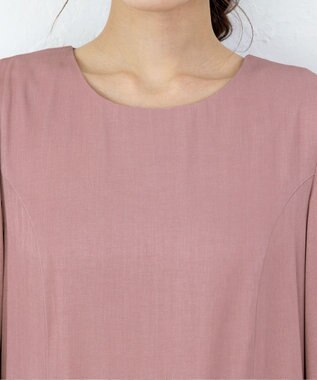 Tiaclasse 【洗える】ナローフレアパフスリーブワンピース ピンク