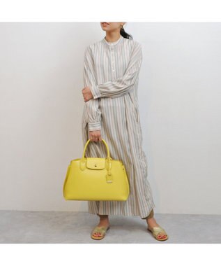 UNBILLION perche ゴートユーティリティヒネリかぶせA4トート イエロー