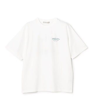 UNFILO MENS スマートストレッチ PHOTO TEE オフホワイト×ブルー