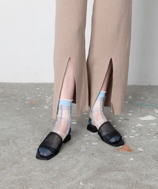  ラメファーチェックソックス