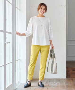 ANY 【UVカット/抗菌防臭/吸水速乾】エニィファンクション袖タックブラウス オフ