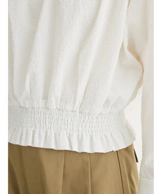 Green Parks 裾シャーリングブラウス Off White