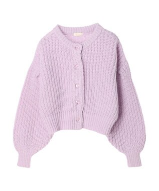 earth music&ecology ヘアリーショートニットカーディガン Lavender