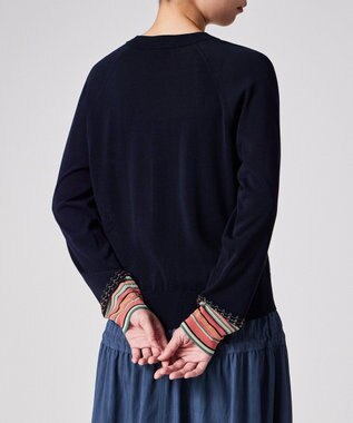 Paul Smith デザイン ステッチ Vネック カーディガン ネイビー