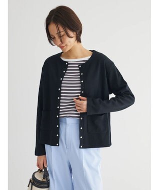 Green Parks 鹿の子カットカーディガン Black