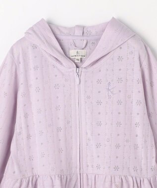 組曲 KIDS 【110-140㎝】 オパールレーシーパーカー ラベンダー