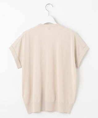 J.PRESS LADIES 【洗える・抗菌防臭】コットンアセテート バンドカラー ニット アイボリー系