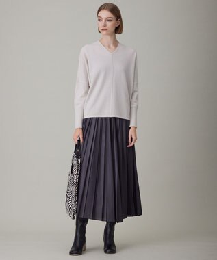 ICB 【洗える】ソフトウールハイゲージ Vネックプルオーバー トープ系