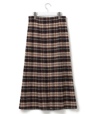 23区 シャギーチェック スカート ブラウンチェック