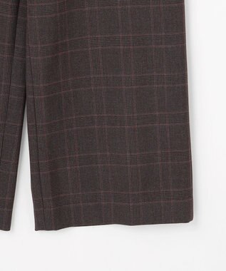 J.PRESS LADIES L アルガンシルク チェック クロップド パンツ チャコールチェック系