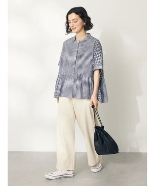 CRAFT STANDARD BOUTIQUE ペプラムブラウス Gingham Check