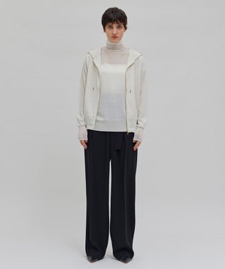 BEIGE， 【洗える】CINDY / ワイドタックパンツ Black