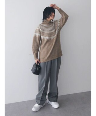 Green Parks 求心柄ニットプルオーバー Brown