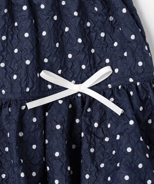 ANY KIDS 【洗濯機可能】バルーン ドットスカート ネイビー