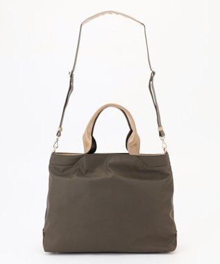 LA BAGAGERIE ツイルナイロン×エナメル 2WAYトートバッグ Mサイズ カーキ