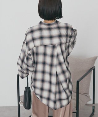 AMERICAN HOLIC 【イージーケア】　チェックバックタックシャツ Black