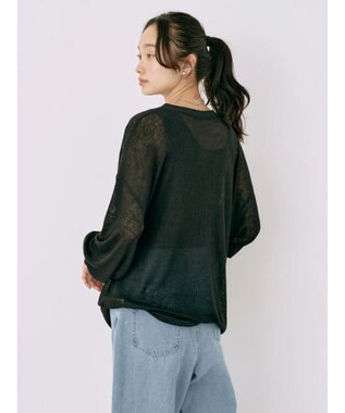 earth music&ecology シアーリブドルマンプルオーバー Black