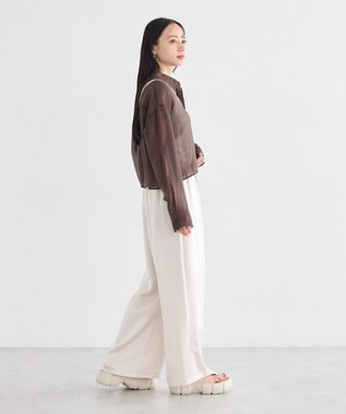 earth music&ecology 【WEB限定】シアーショートシャツ Brown