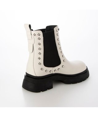 MODE ET JACOMO <carino>サイドゴアビジューショートブーツ アイボリー