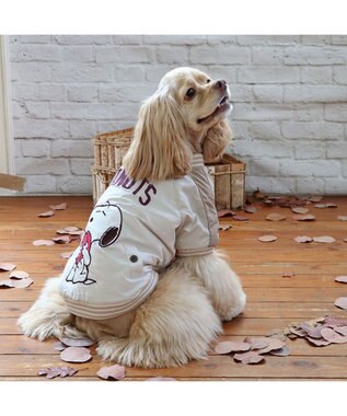  スヌーピー 遠赤外線 スカジャン 《パールホワイト》 中型犬 大型犬