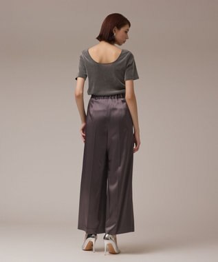 GRACE CONTINENTAL トリアセサテンワイドパンツ グレー