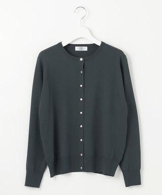 J.PRESS LADIES L 【洗える】 レーヨンエリートストレッチ カーディガン ダークグリーン系