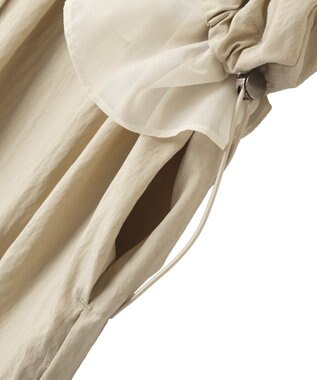 YECCA VECCA シアーMIXドロストデザインシャツワンピース Beige