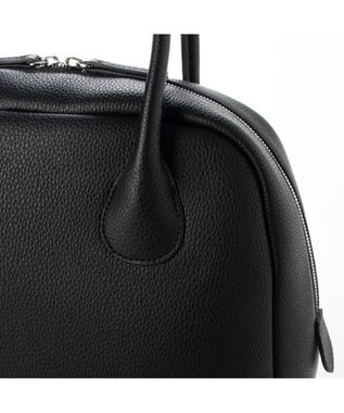 UNBILLION cachecache 丸根革ラウンドボストン ブラック