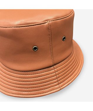 林八百吉商店 un chapeau  エコレザーバケットハット オレンジ