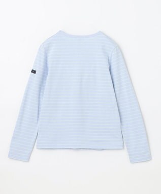 組曲 KIDS 【150-160cm】長袖ボーダー Tシャツ ミントグリーン×サックスブルー