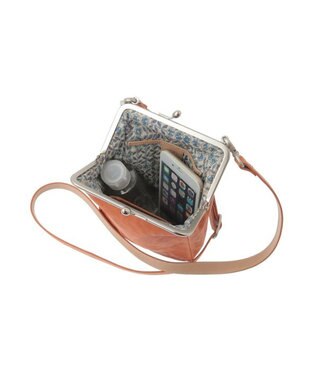 genten アンティーコ×LIBERTY 口金ミニポシェット オレンジ