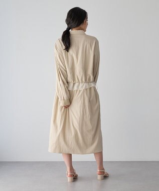 YECCA VECCA シアーMIXドロストデザインシャツワンピース Beige
