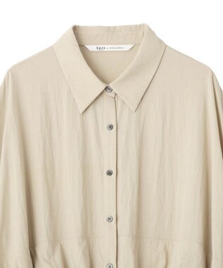 YECCA VECCA シアーMIXドロストデザインシャツワンピース Beige