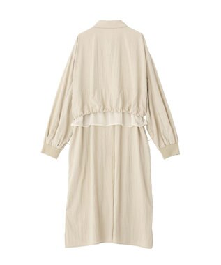 YECCA VECCA シアーMIXドロストデザインシャツワンピース Beige