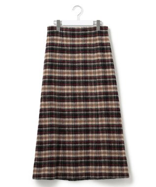 23区 シャギーチェック スカート ブラウンチェック