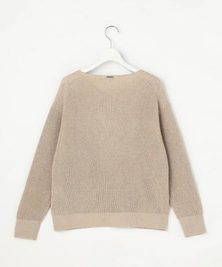 自由区 リネンミドルゲージプルオーバー ニット ベージュラメ