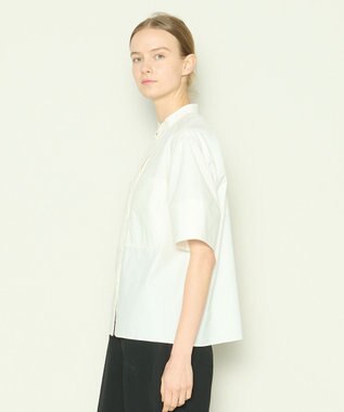 JOSEPH 【洗える】コットンシルク　フルオープンブラウス Ivory