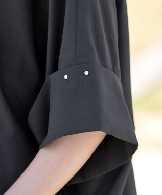 Tiaclasse 【洗える】ワイドスリーブドルマンブラウス チャコールグレー