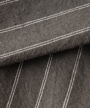 J.PRESS YORK STREET 【UNISEX】コットンリネンイージーストライプ パンツ グレー系1