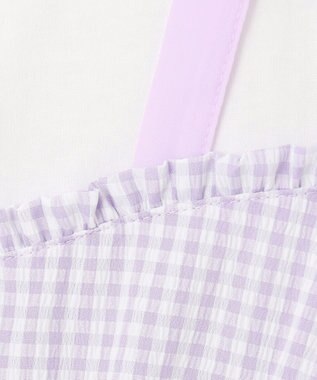 ANY KIDS サッカー ギンガム ワンピース ラベンダー系