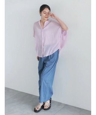 Te chichi 【7色展開】シャンブレーボイルドルマンシャツ パープル