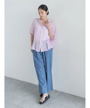 Te chichi 【7色展開】シャンブレーボイルドルマンシャツ パープル