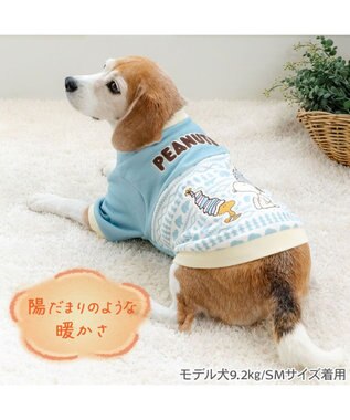 PET PARADISE スヌーピー ペティヒートDAN トレーナー 《雪柄》 中型犬 小型犬 ブルー×ホワイト