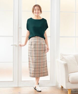 ANY 【洗濯機可能/アンチピリング/UVケア】アクリルガーターコクーンニット グリーン