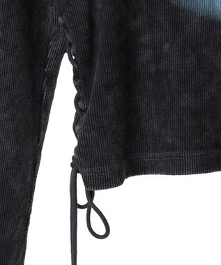 WEGO ヴィンテージウォッシュレースアップロンT スミクロ