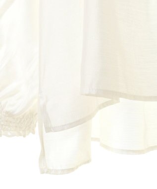 YECCA VECCA スタンドカラーシアーリボンブラウス Off White