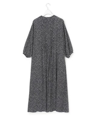 23区 L 【接触冷感/吸水速乾/洗える】ペインティングプリント ワンピース ネイビープリント