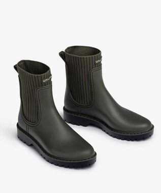BONTRE 【UNISA/ウニサ】リブデザインレインブーツ カーキ