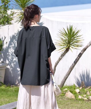 Tiaclasse 【洗える】ワイドスリーブドルマンブラウス チャコールグレー