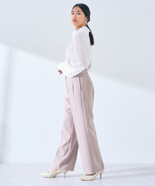 YECCA VECCA スタンドカラーシアーリボンブラウス Off White